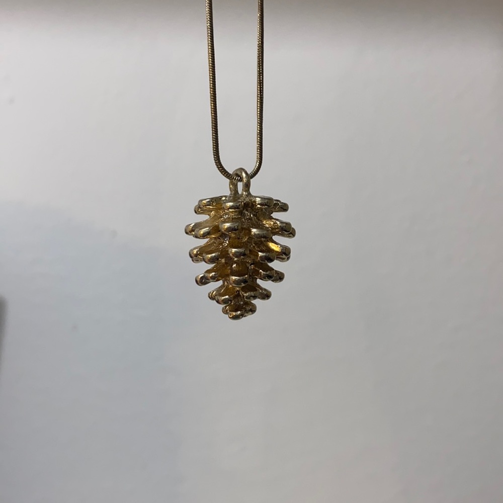 Gold Pine Cone Necklace